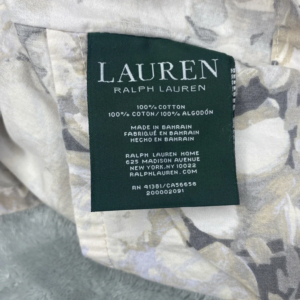 Lauren Ralph Lauren Edouard King Pillow Shams 2 Grey Beige Floral